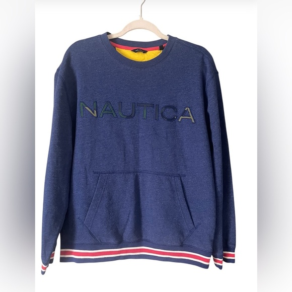 Nautica Men's big & tall logo crewneck fleece pullover - Picture 2 of 7